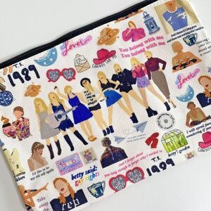 Taylor Swift Makeup Bag School Pencil Pouch 10 x 7 Swifties 1989 Lover